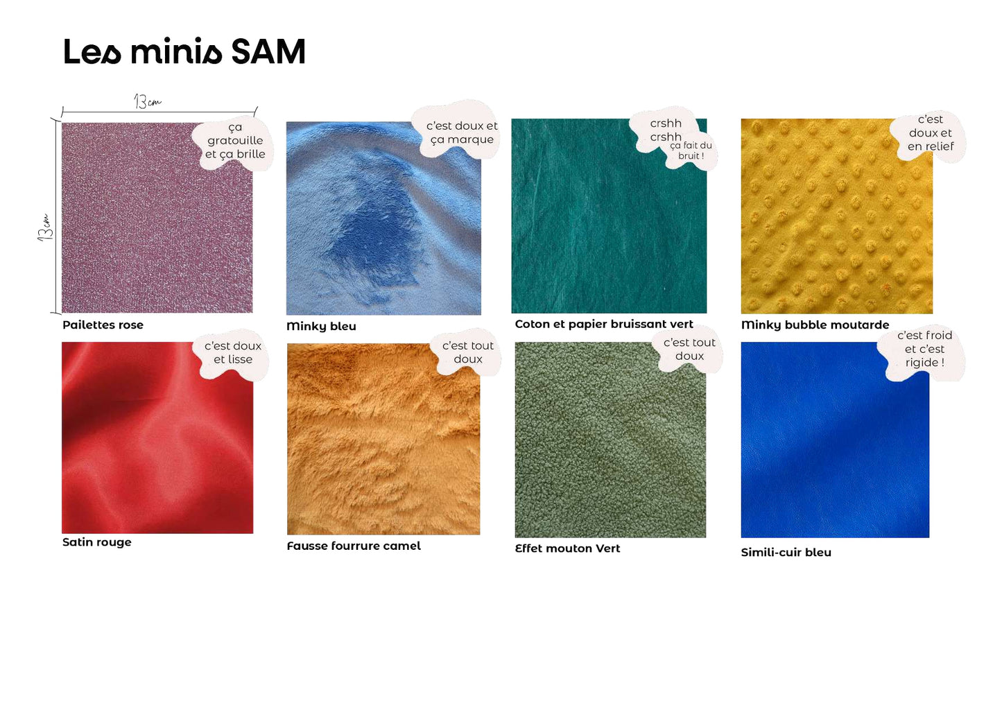 8 Mini SAM, petits carrés sensoriels